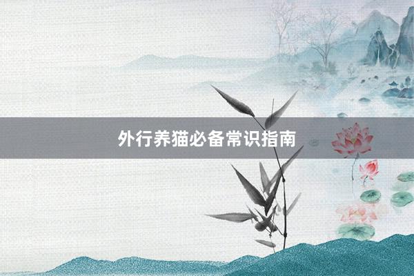 外行养猫必备常识指南